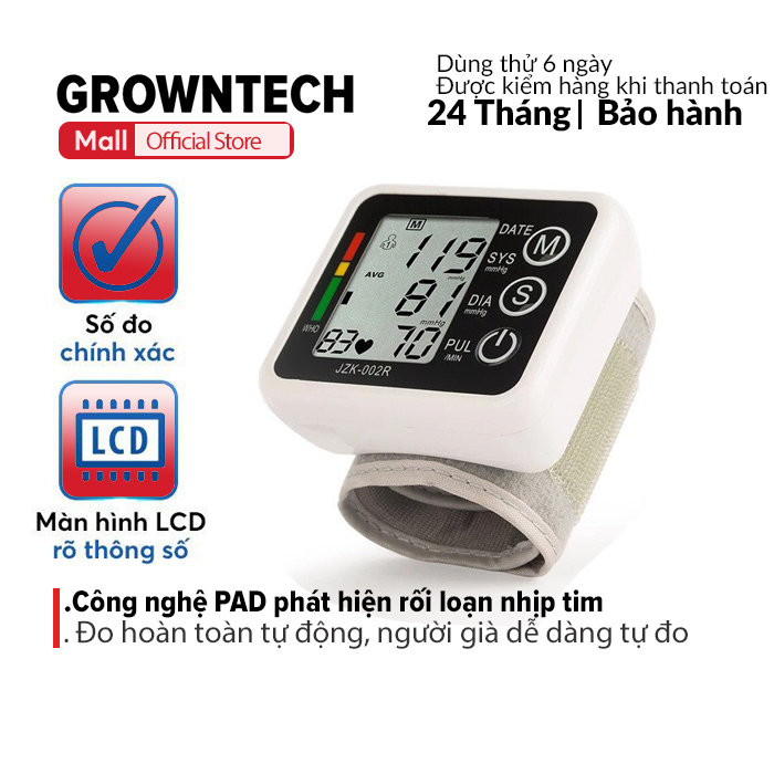 Máy đo huyết áp tự động GrownTech JZK-002 cầm tay thế hệ mới cho độ chính xác cao bảo hành chính hãng