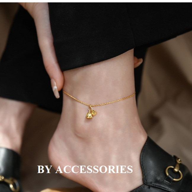 Lắc chân nữ titan kiểu xích mảnh phối mặt hoa linh lan nhỏ xinh không gỉ Lily of the valley Anklet AK28