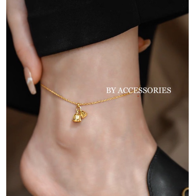 Lắc chân nữ titan kiểu xích mảnh phối mặt hoa linh lan nhỏ xinh không gỉ Lily of the valley Anklet AK28