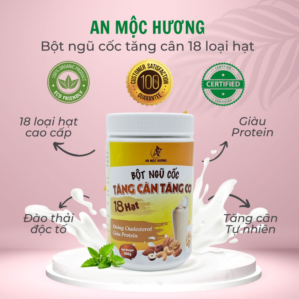 Bột ngũ cốc tăng cân, tăng cơ An Mộc Hương (500Gr) - 18 loại hạt dinh dưỡng cao cấp