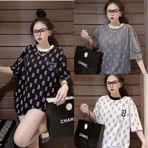 Áo thun cotton su form rộng tay lỡ - B