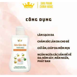 SỮA TẮM RÔM KINGPHAR-Giúp làm sạch da , hết rôm sảy, chăm sóc và nuôi dưỡng làn da bé