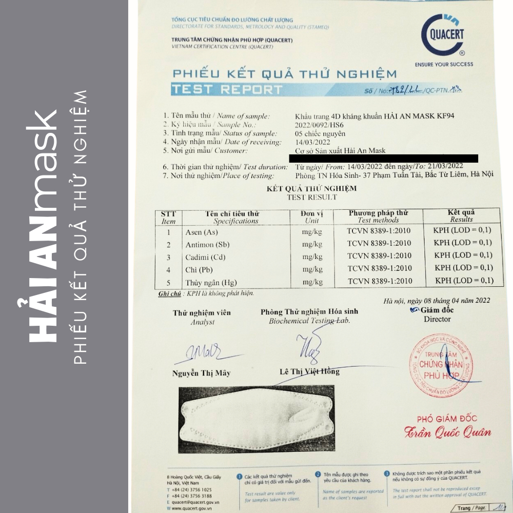 Khẩu trang kf94 Hải An Mask thùng 300 cái 4 lớp dày dặn, mềm mịn