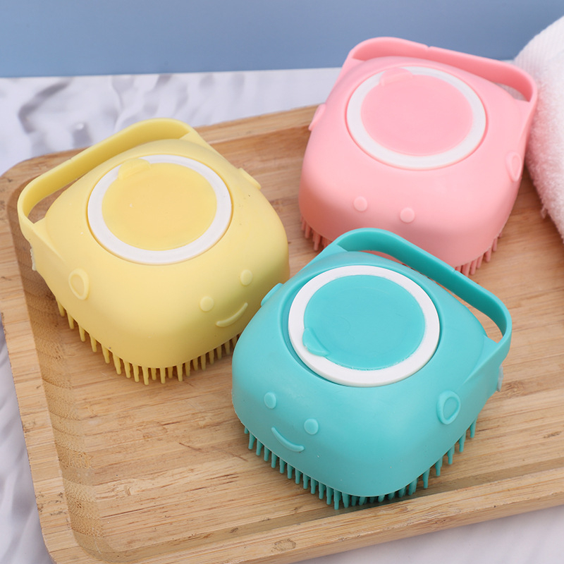 Bông Tắm Silicon Tạo Bọt Massage Có Ngăn Đựng Xà Bông Hình Vuông- BÔNG TẮM CÓ QUAI CHỐNG TRƯỢT 3389