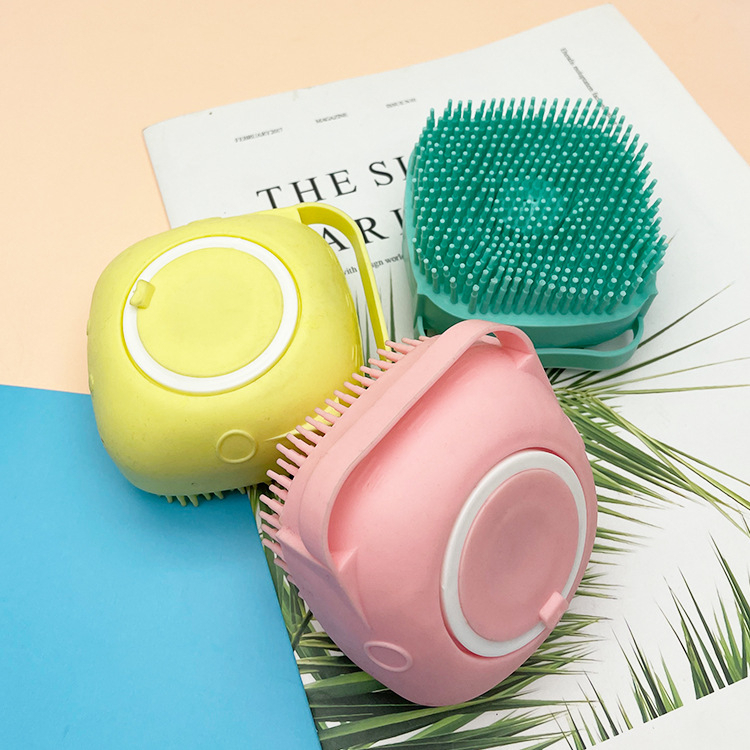Bông Tắm Silicon Tạo Bọt Massage Có Ngăn Đựng Xà Bông Hình Vuông- BÔNG TẮM CÓ QUAI CHỐNG TRƯỢT 3389