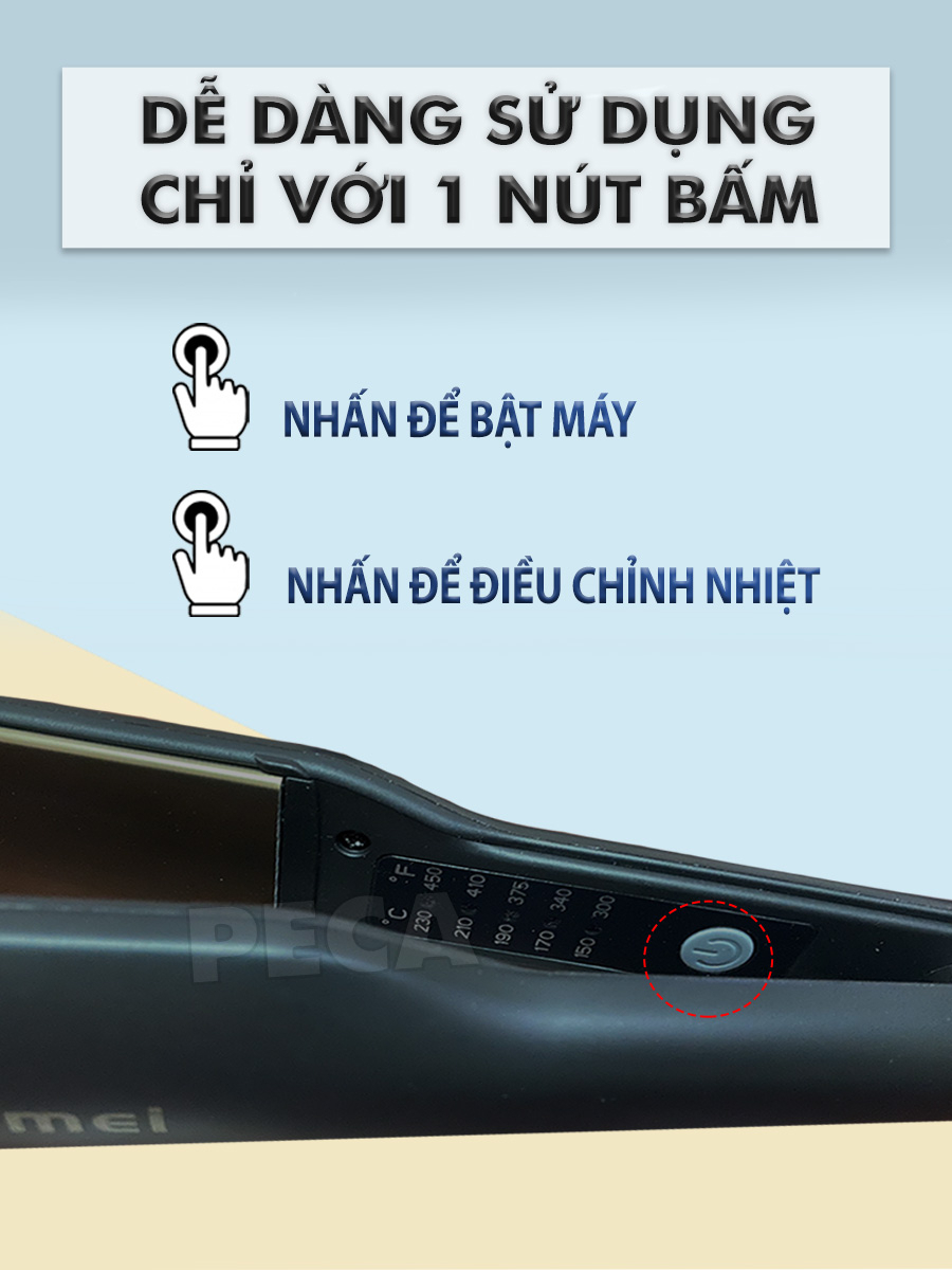 Ảnh Máy duỗi tóc điều chỉnh 5 mức nhiệt Kemei KM-2518 sử dụng được cho mọi loại tóc có thể là ép tóc, uốn cụp, uốn sóng 3