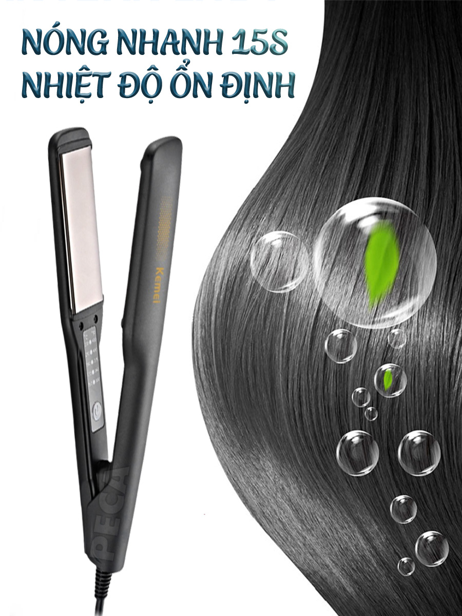 Ảnh Máy duỗi tóc điều chỉnh 5 mức nhiệt Kemei KM-2518 sử dụng được cho mọi loại tóc có thể là ép tóc, uốn cụp, uốn sóng 4