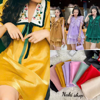 [ VẢI NAKI ] Vải Voan Tơ sống Organza óng ánh ( dòng cao cấp chất mềm đẹp) khổ 1.5m
