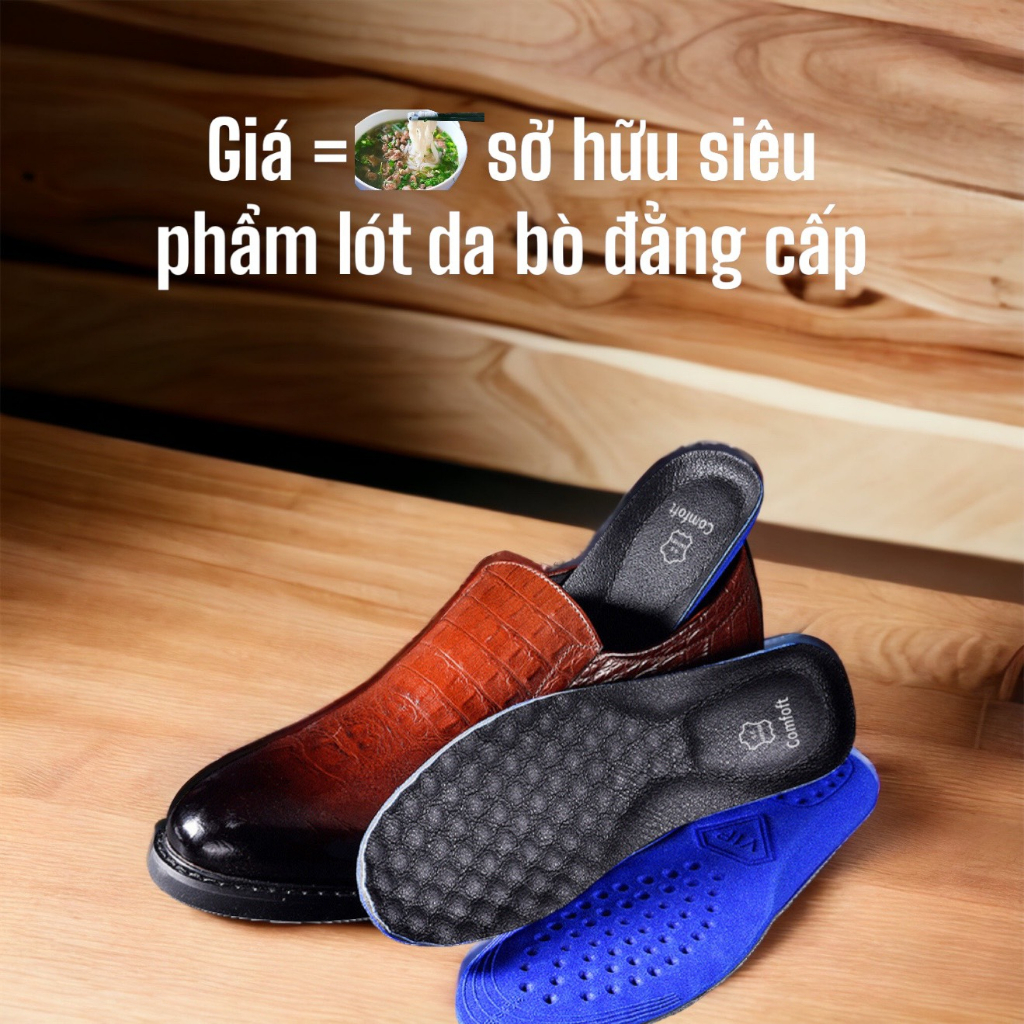 Lót giày da bò có đệm mút gót hàng chuẩn cao cấp hút ẩm khô thoáng độ bám cao