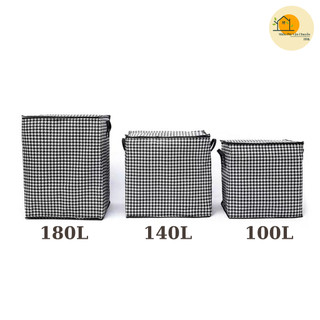 Túi Đựng Quần Áo Chăn Màn Cỡ Lớn Kẻ Caro Bằng Vải Đa Năng, Giỏ Vải Đựng Đồ Có Thể Gấp Gọn 88395 mienphivanchuyen199k