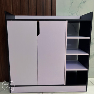 Tủ Kệ Giày cánh trắng chất gỗ MDF dày 12mm, kích thước 80x80x30cm Hãng DQ HOME