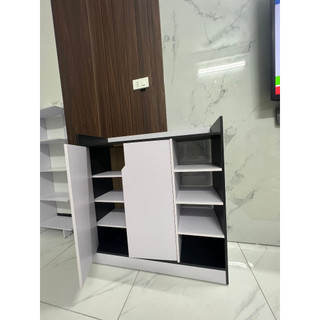 Tủ Kệ Giày cánh trắng chất gỗ MDF dày 12mm, kích thước 80x80x30cm Hãng DQ HOME