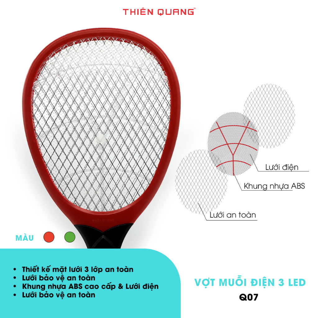 Vợt muỗi thông minh tích hợp đèn bắt muỗi tự động 3 in 1, vợt muỗi Thiên Quang , kèm đèn ngủ
