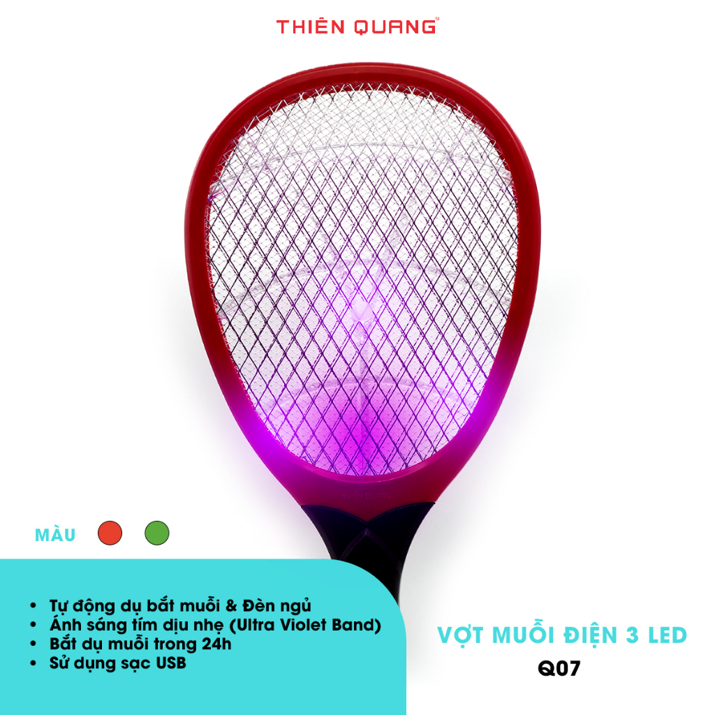 Vợt muỗi thông minh tích hợp đèn bắt muỗi tự động 3 in 1, vợt muỗi Thiên Quang , kèm đèn ngủ