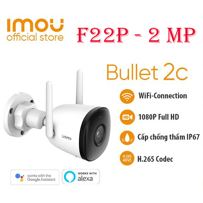 CAMERA WIFI IMOU NGOÀI TRỜI IPCF22P D (H265) BULLET 2C 1080P CHÍNH