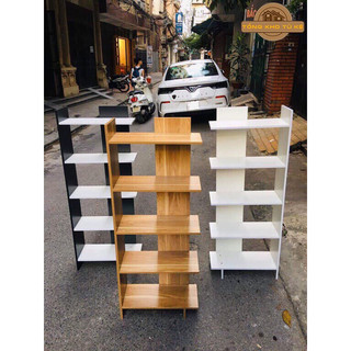 Kệ góc tường 5 tầng màu gỗ chất gỗ MDF dày 12mm dễ lắp ráp  kích thước 120x45x20 Hãng DQ HOME