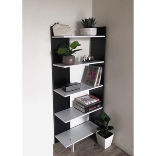 Kệ góc tường 5 tầng màu gỗ chất gỗ MDF dày 12mm dễ lắp ráp  kích thước 120x45x20 Hãng DQ HOME