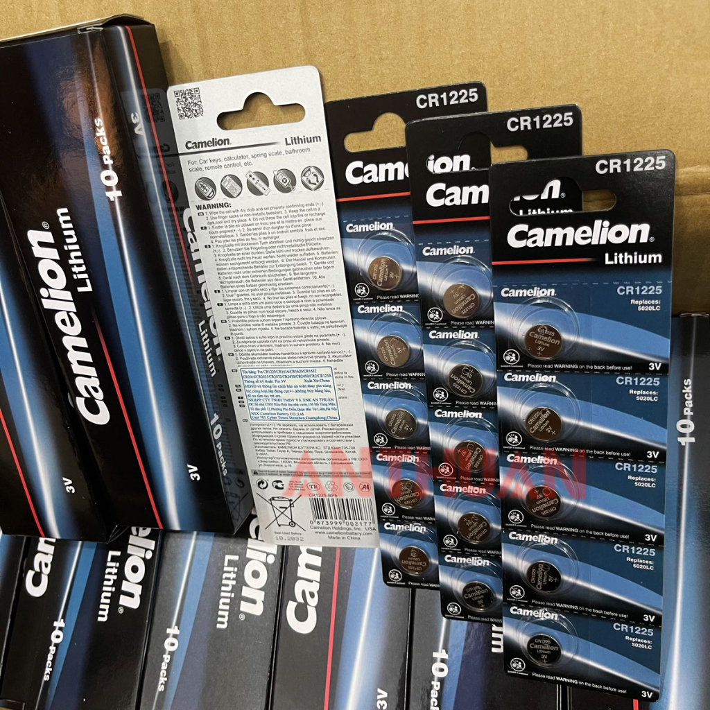 Pin CR1225 Camelion 3V. Pin đồng hồ chất lượng cao, pin nút áo thay điều khiển 5020LC DATE 10 NĂM