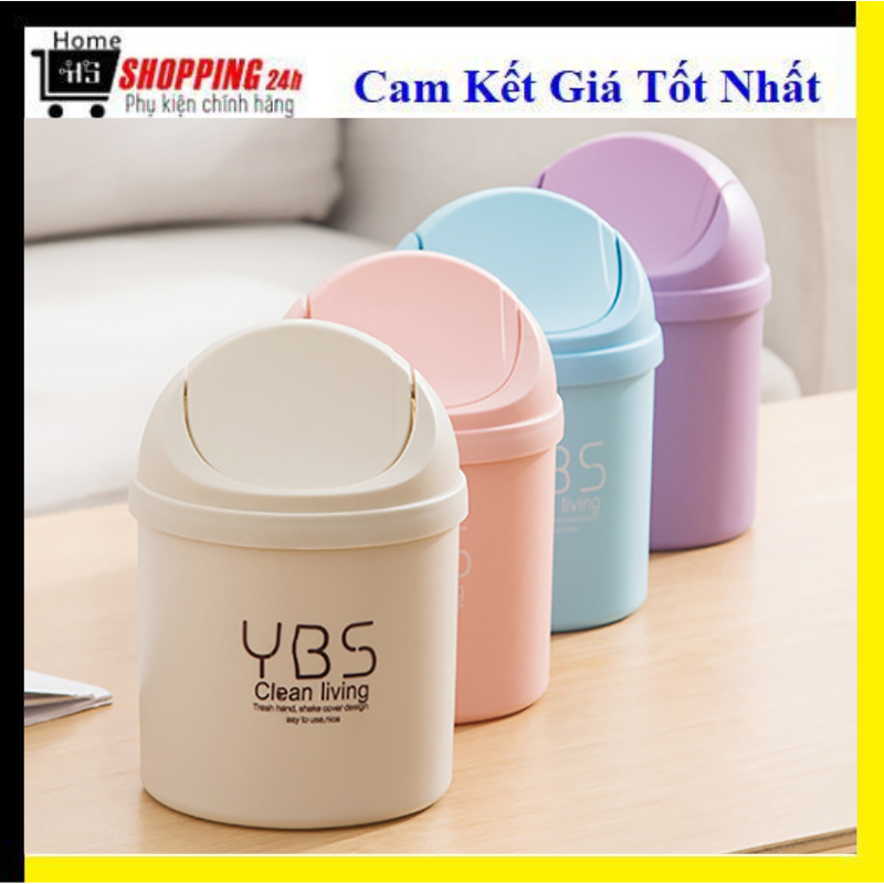 Thùng Rác Mini Để Bàn Nắp Lật YBS Chất Liệu Nhựa PP Cao Cấp, Mùa Sắc ...
