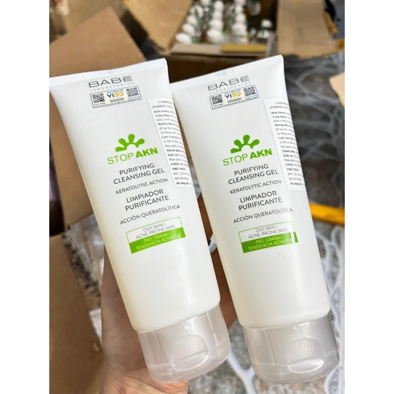 SỮA RỬA MẶT BABE STOP AKN PURIFYING CLEANSING GEL 200ML