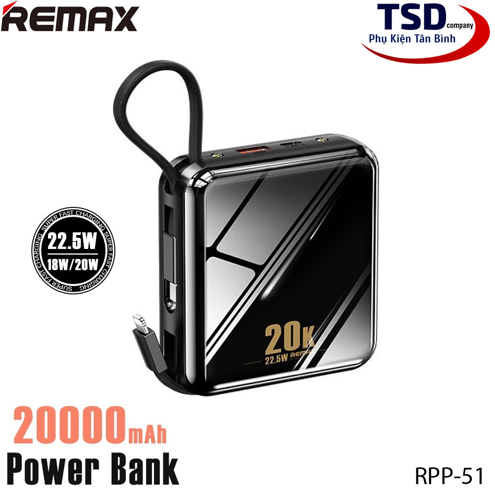 Pin Sạc Dự Phòng 20000mAh Remax RPP-51 Sạc Nhanh 22.5W Đa Năng | Shopee ...