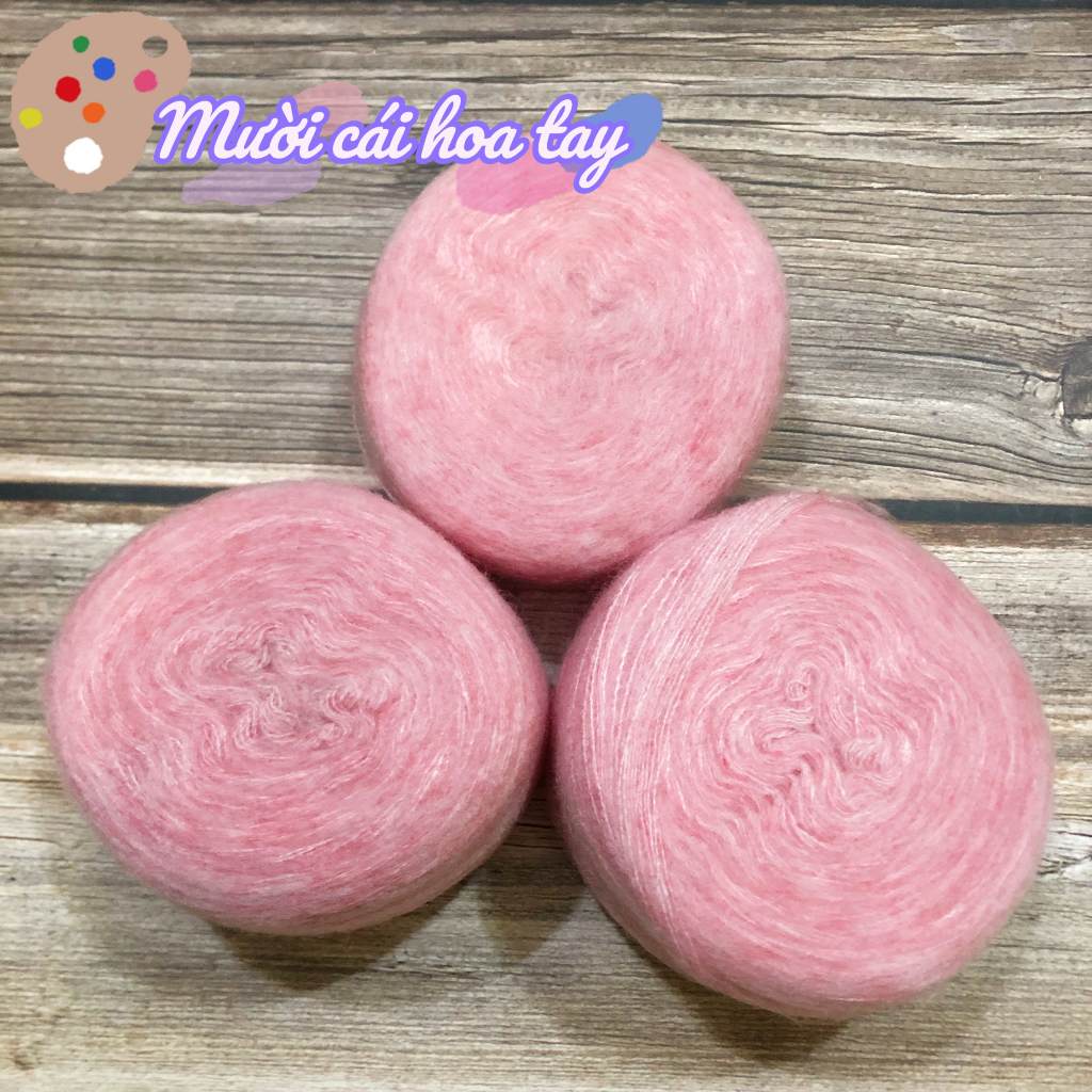 THANH LÝ Set 3 Cuộn Len Mohair Màu Hồng Loang Pastel 290Gram Mềm Mại ...