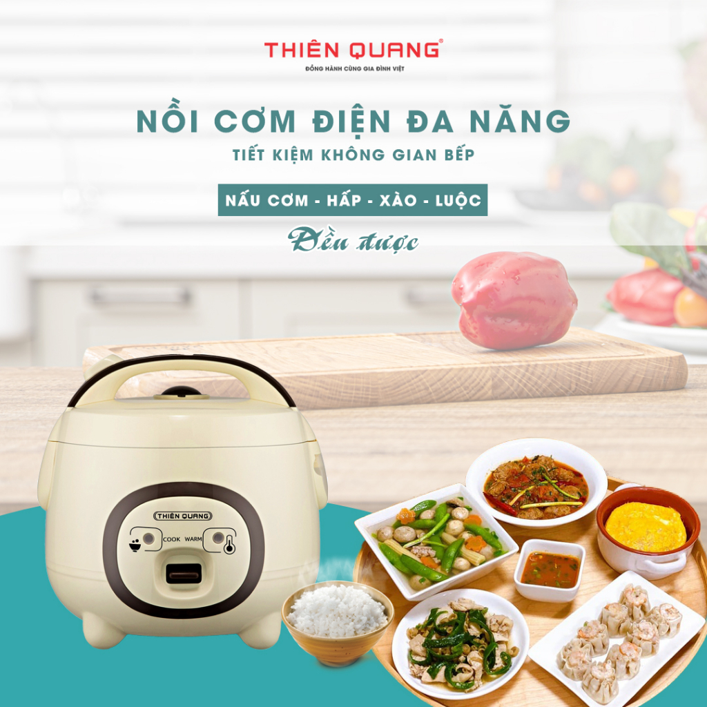 Nồi cơm điện tử cao cấp Thiên Quang, thiết kế hiện đại, lòng niêu dày, nấu cơm siêu ngon