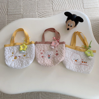 MEOWU Túi cầm tay mini chất xốp phong cách Hàn Quốc thêu hoạt hình dễ thương không kèm móc khoá hoa