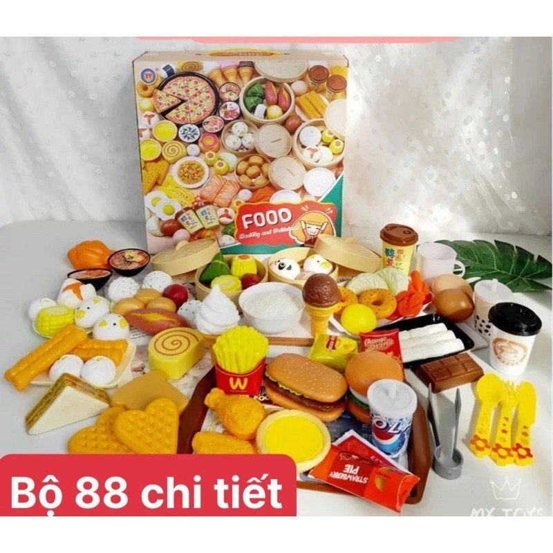 Bộ đồ chơi nấu ăn 88 chi tiết bằng nhựa cao cấp cho bé phát triển tư duy sáng tạo