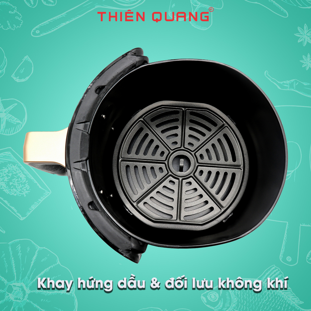 Nồi chiên không dầu Thiên Quang, màn hình điện cảm ứng, dung tích 4.5L, công suất lớn 1.500W