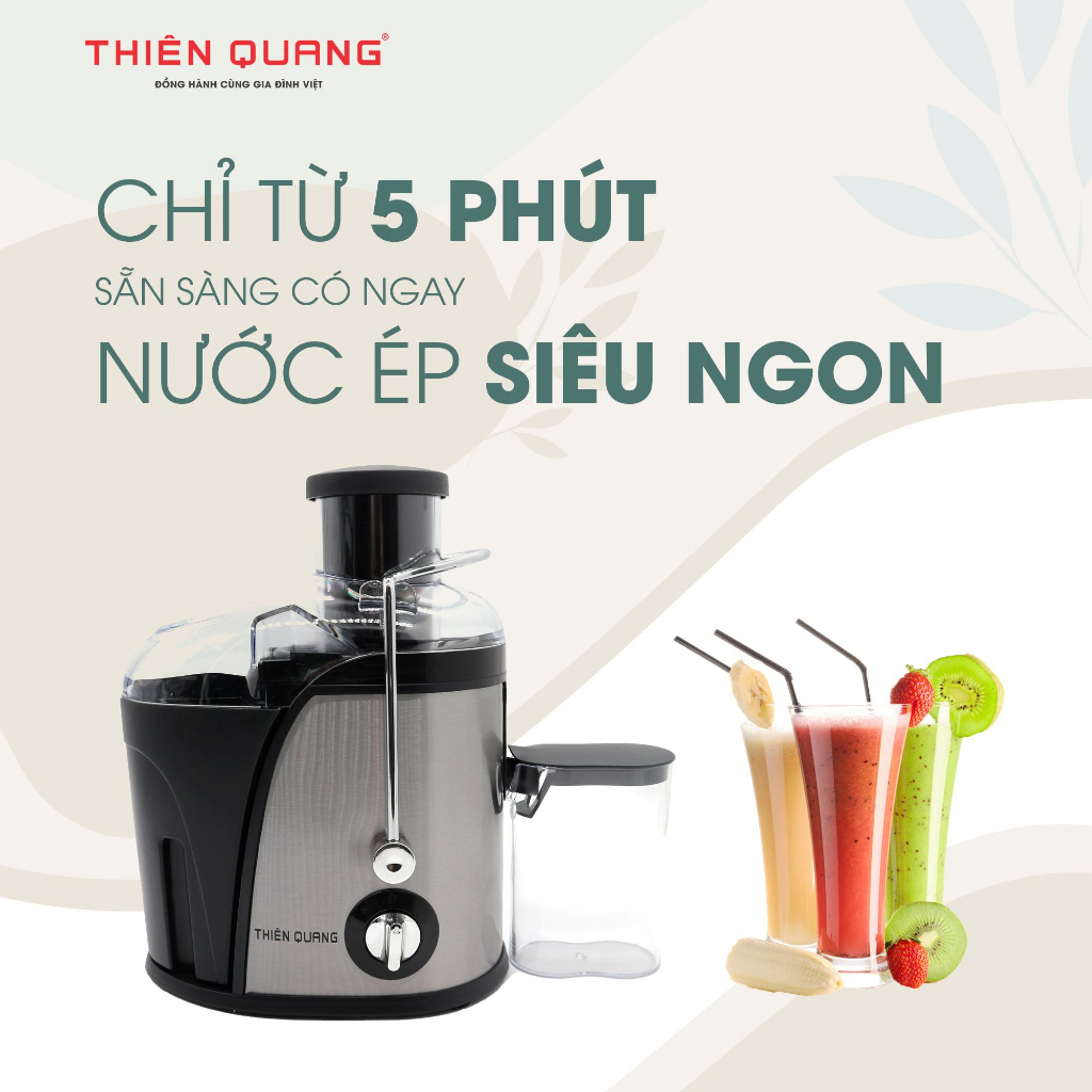 Máy ép trái cây Thiên Quang, công suất 400W, dung tích lớn 350 ml, xay ép 100% rau củ quả