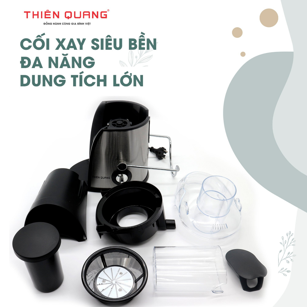 Máy ép trái cây Thiên Quang, công suất 400W, dung tích lớn 350 ml, xay ép 100% rau củ quả