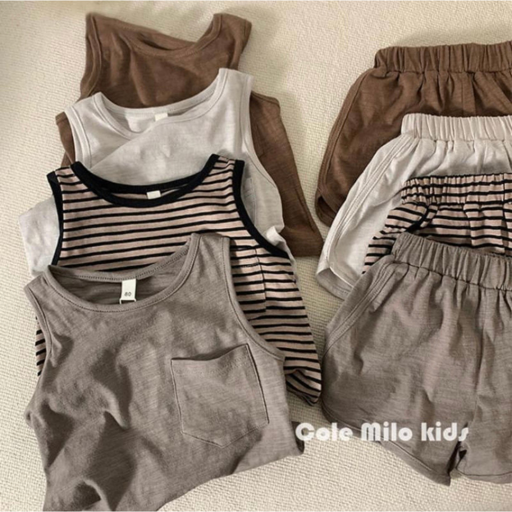 Bộ Ba Lỗ Chất Vải Thun Lanh Thoáng Mát Cho Bé Trai Bé Gái Từ 6Kg-32Kg Ken Store
