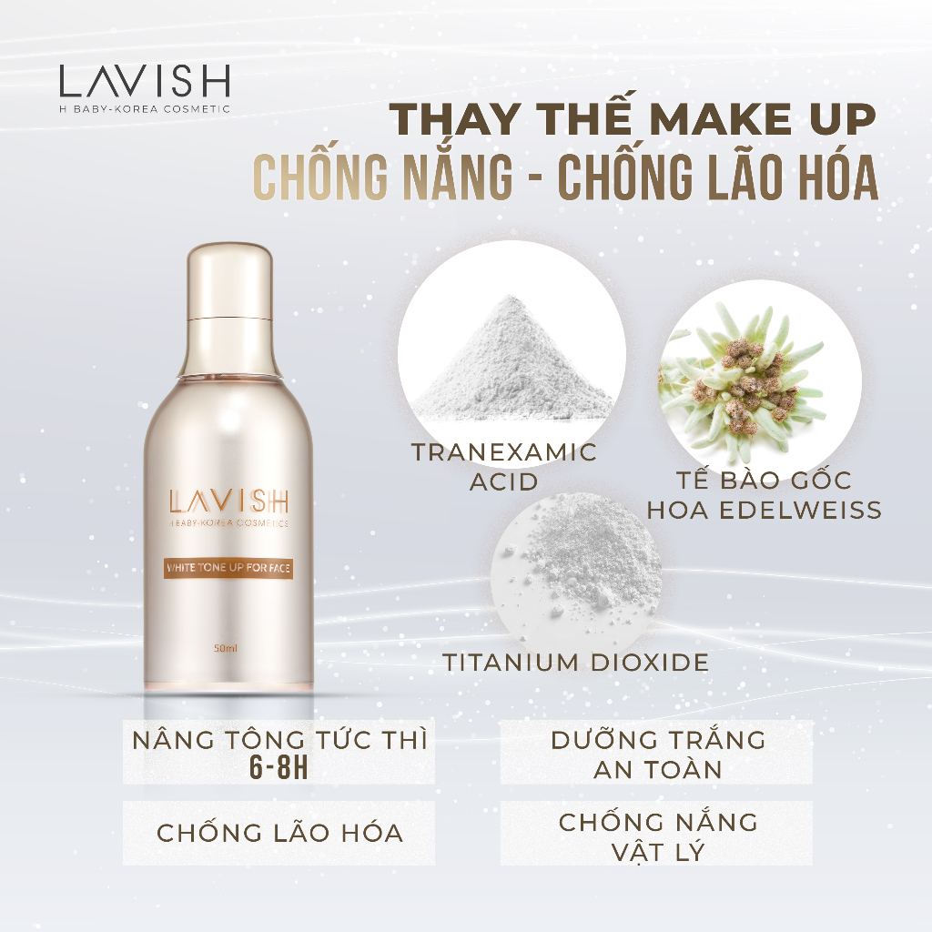 Ảnh KEM DƯỠNG TRẮNG DA THAY THẾ MAKE UP FOR FACE LAVISH H BABY 50ml 4