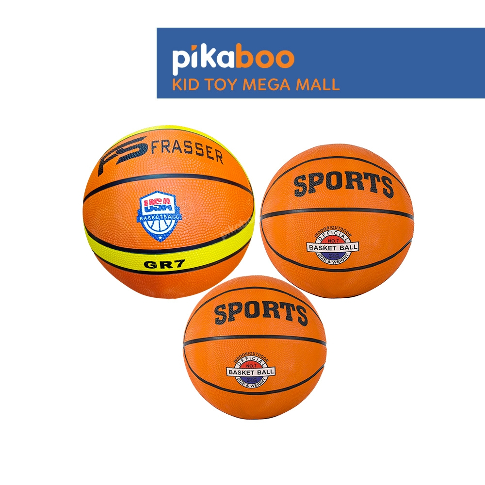 Quả bóng rổ size 3 5 7 dành cho trẻ em và người lớn Pikaboo chất liệu cao su bền bỉ an toàn (Tặng kim bơm + Túi lưới)
