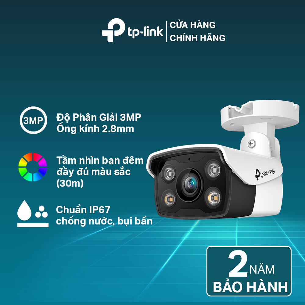 Camera IP TP-Link CCTV VIGI C330 3MP Full Color Ngoài Trời, Phát Hiện Thông Minh