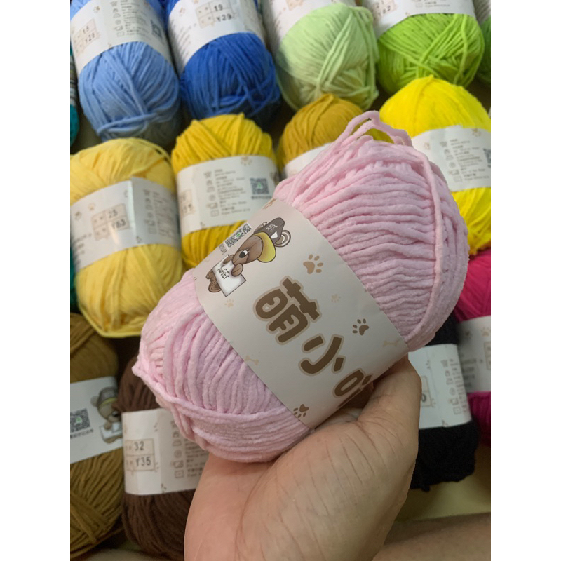 Len nhung baby gấu 3mm mềm mịn móc thú len an toàn | Shopee Việt Nam
