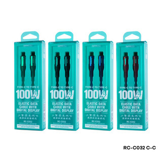 Cáp sạc nhanh Remax RC-C032 TypeC to TypeC PD 100W, có LCD báo dòng sạc, dài 1.2m