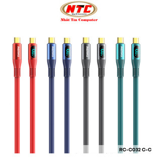 Cáp sạc nhanh Remax RC-C032 TypeC to TypeC PD 100W, có LCD báo dòng sạc, dài 1.2m