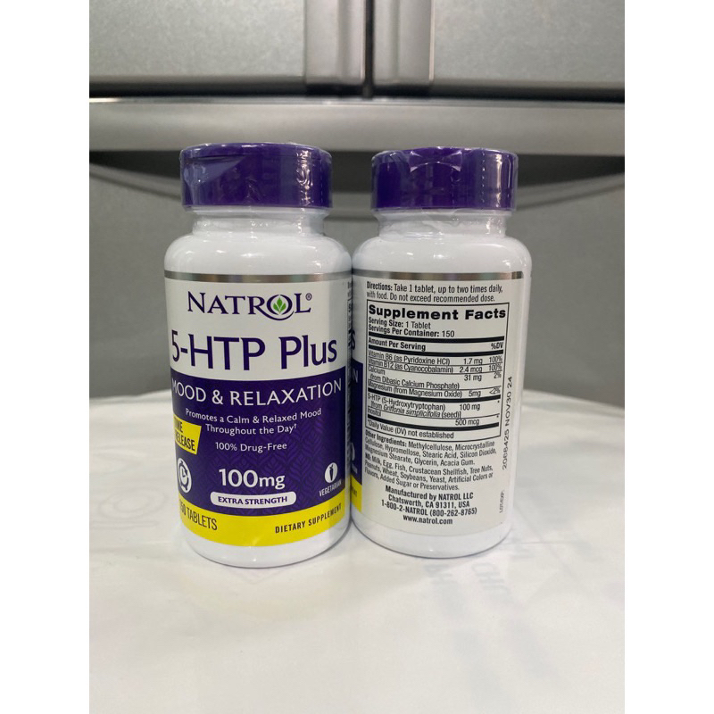 Viên uống giảm stress và tạo hưng phấn Natrol 5HTP Plus 100mg 200mg