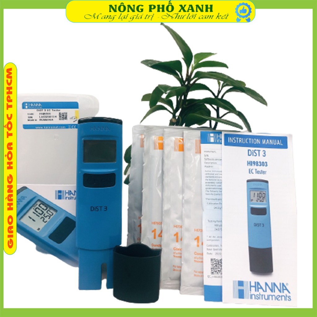 Bút Đo Độ Dẫn(EC) 0-2000 µS/cm&Nhiệt ĐộTrong Nước Hanna HI98303,kèm 4 ...