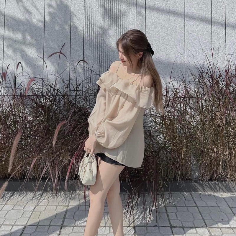 [Ảnh Thật] Áo sơ mi nữ trắng kiểu croptop form rộng phong cách ullzzang Hàn Quốc