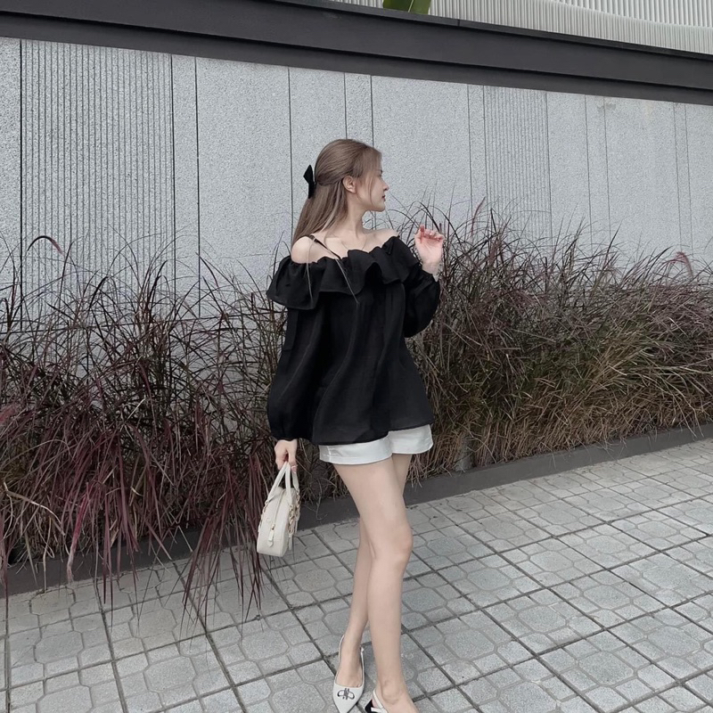 [Ảnh Thật] Áo sơ mi nữ trắng kiểu croptop form rộng phong cách ullzzang Hàn Quốc