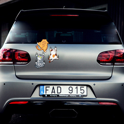 (SET 3 CON MÈO CÀO) Miếng dán xe Sticker chống nước mèo vui nhộn dán ...