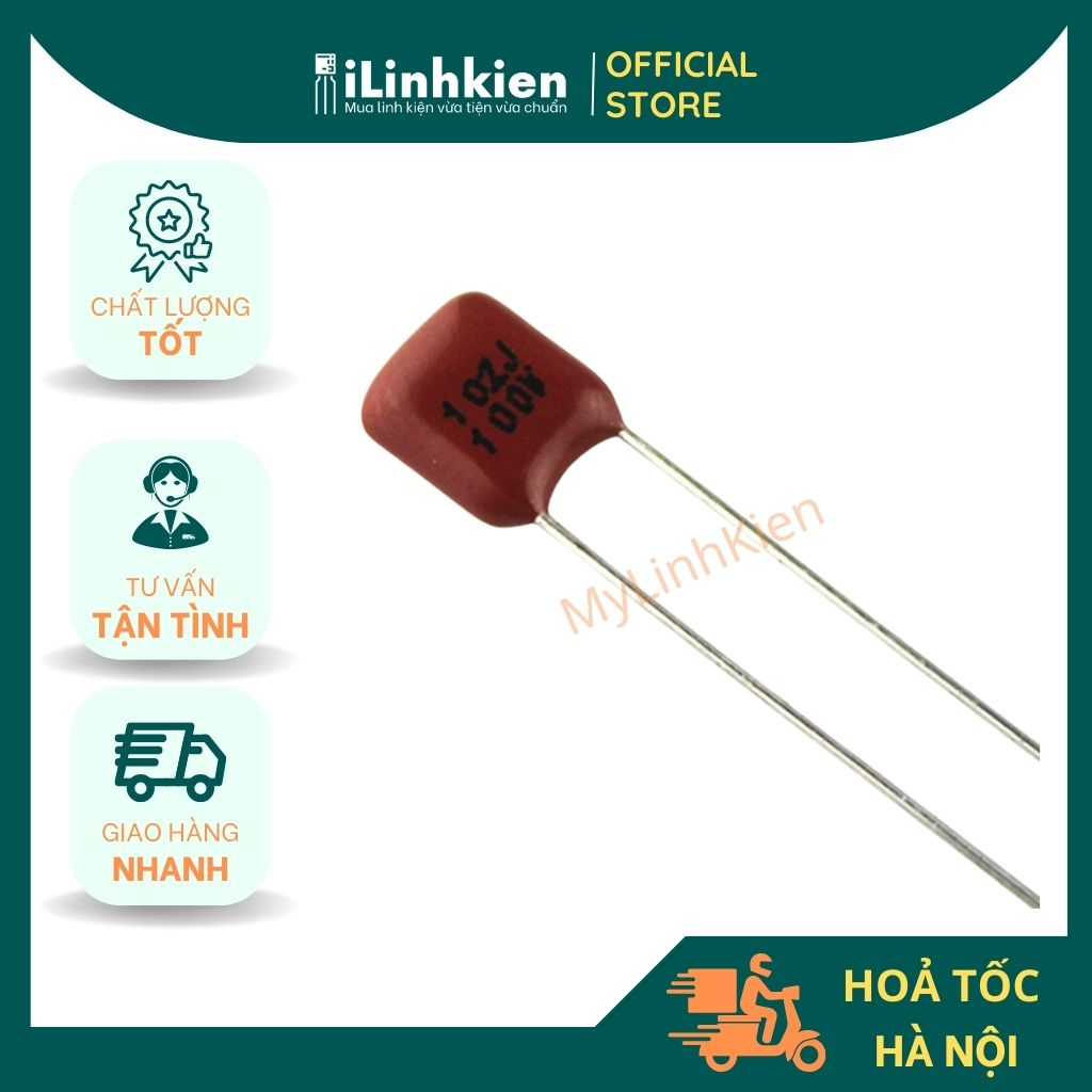 Tụ CBB 100V 102J 1000pF 1nF 5mm chất lượng tốt. | Shopee Việt Nam