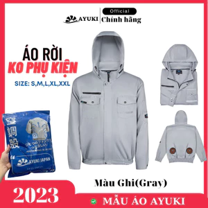 Áo quạt gió điều hoà chính hãng Ayuki Jp( màu ghi- chỉ áo ko kèm bộ máy )