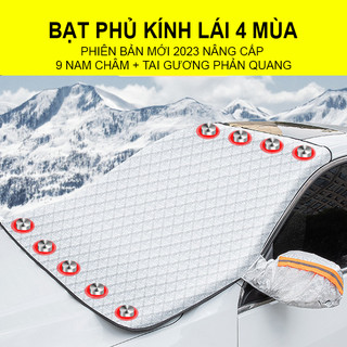 Tấm Che Nắng Ô Tô Bạt Che Nắng Ô Tô Cao Cấp Có 9 Nam Châm Chống Rơi Loại Siêu Dày 4 Lớp Tráng Bạc