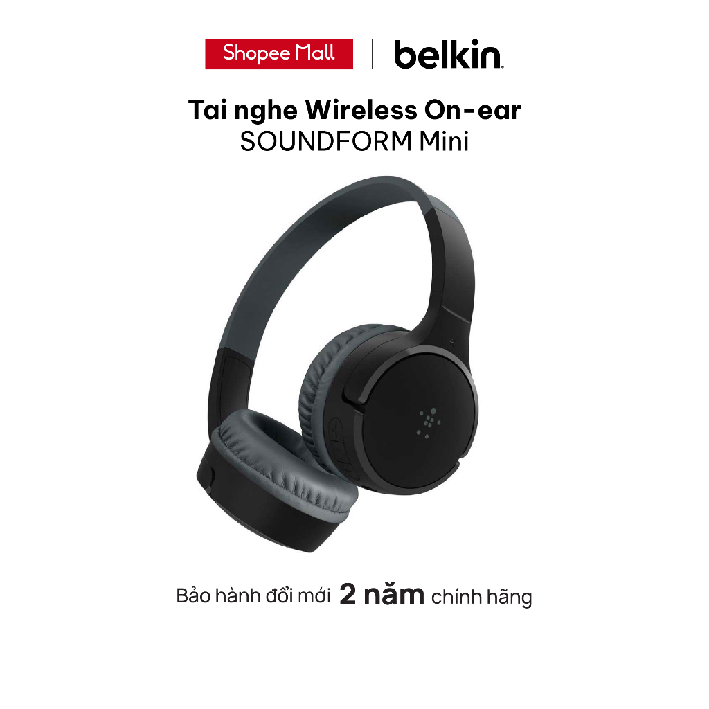 Tai nghe Wireless On-ear Belkin SOUNDFORM Mini - Hàng chính hãng - Bảo hành 2 năm