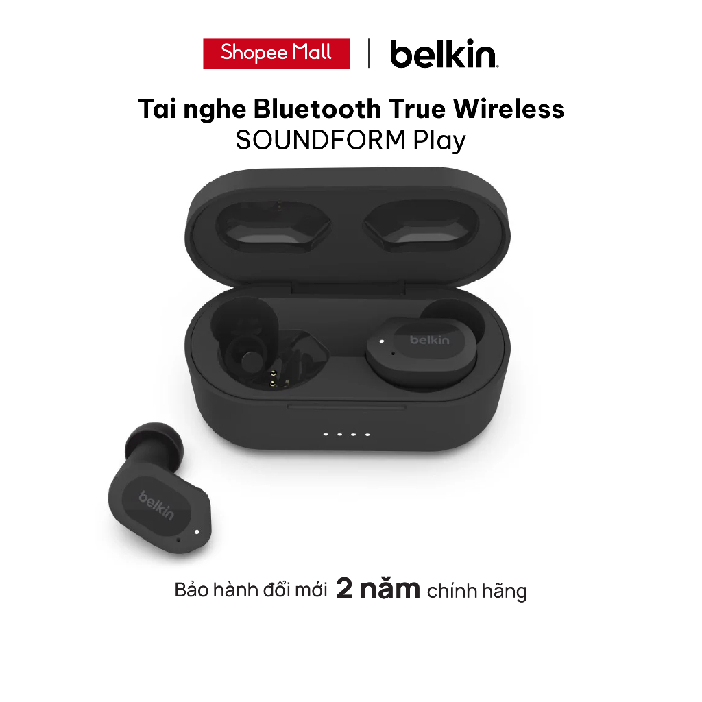 Tai nghe Bluetooth True Wireless Belkin SOUNDFORM Play - Hàng chính hãng - Bảo hành 2 năm