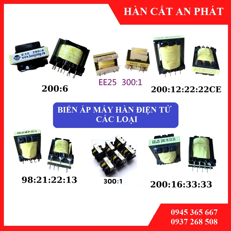 Biến áp máy hàn điện tử EE25 ( 200:6) 200:12:22:22 EEL22 - 98:21:22:13 ...